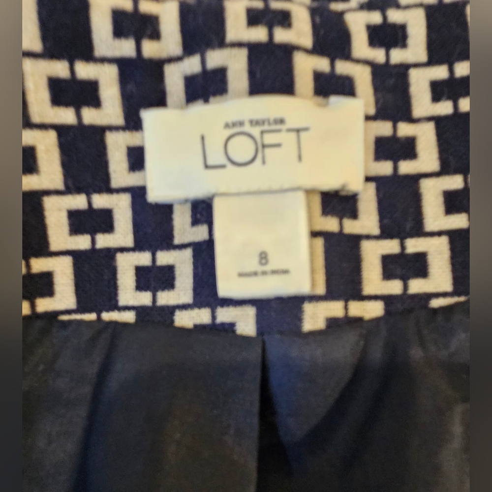 Ann Taylor LOFT Geometric Wool Blend Double Breasted Jacket Size 8 - Picture 11 of 12